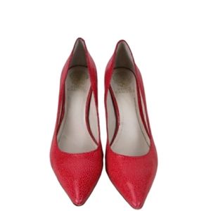 VINCE CAMUTO RED LEATHER 4"HEELS NWOT 7.5M